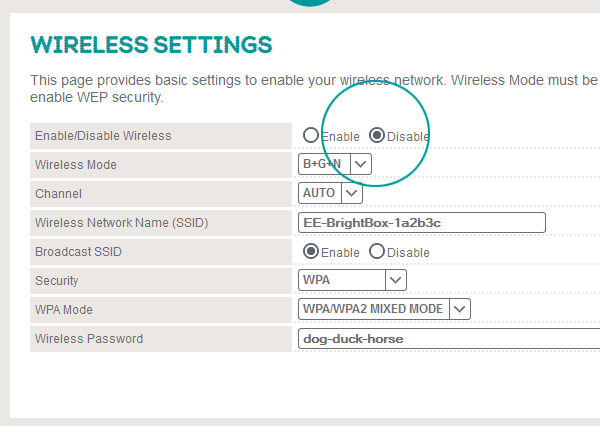 How do you disable WebGuard security protection on a T-Mobile wireless device?