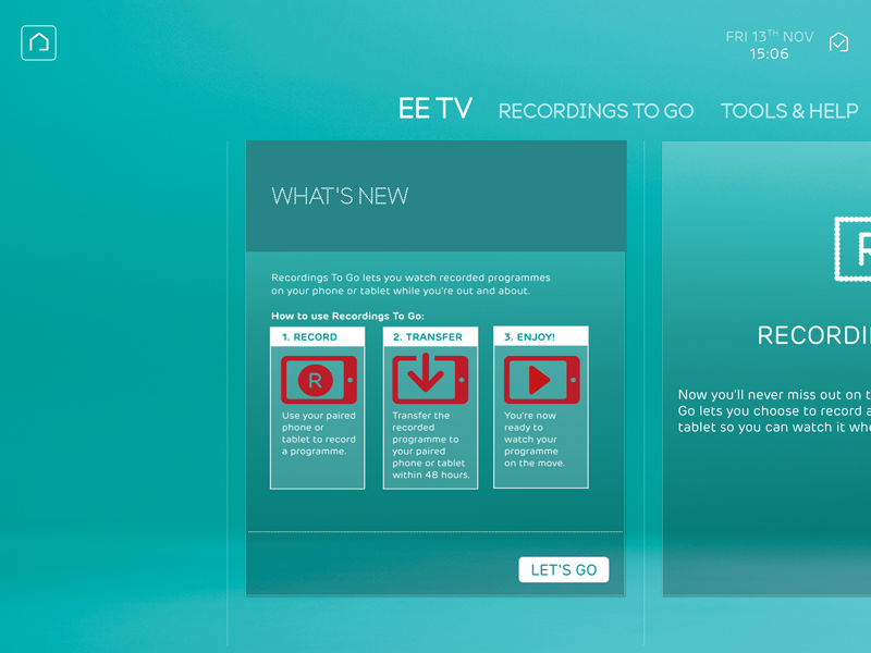 Download the EE TV app to my Android tablet