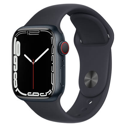 Apple Watch Series 7 41mm Midnight Aluminium Case with Black Sport Band