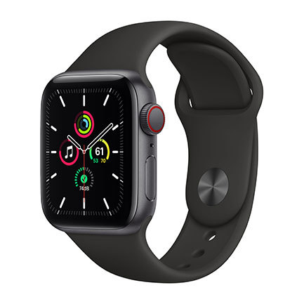 Apple Watch SE 40mm 2020 Space Grey Aluminium Case with Black Sport Band