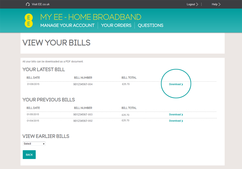 My home broadband, home phone and EE TV bill explained