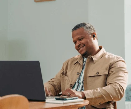 Man using laptop