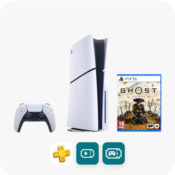 PlayStation®5 Slim bundle with Ghost of Yōtei™, PS Plus