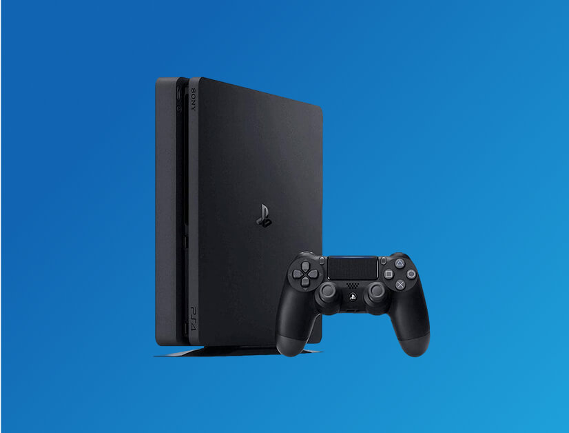 ps4 on blue background