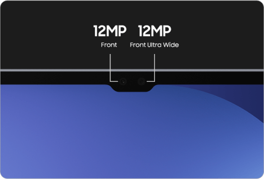 Front cameras: front of 12MP and front ultra wide of 12MP