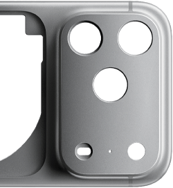 iPhone 17 Pro, back exterior, forged aluminium unibody enclosure