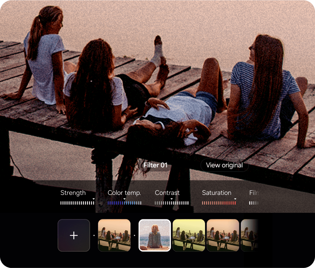 Showcasing different camera filters