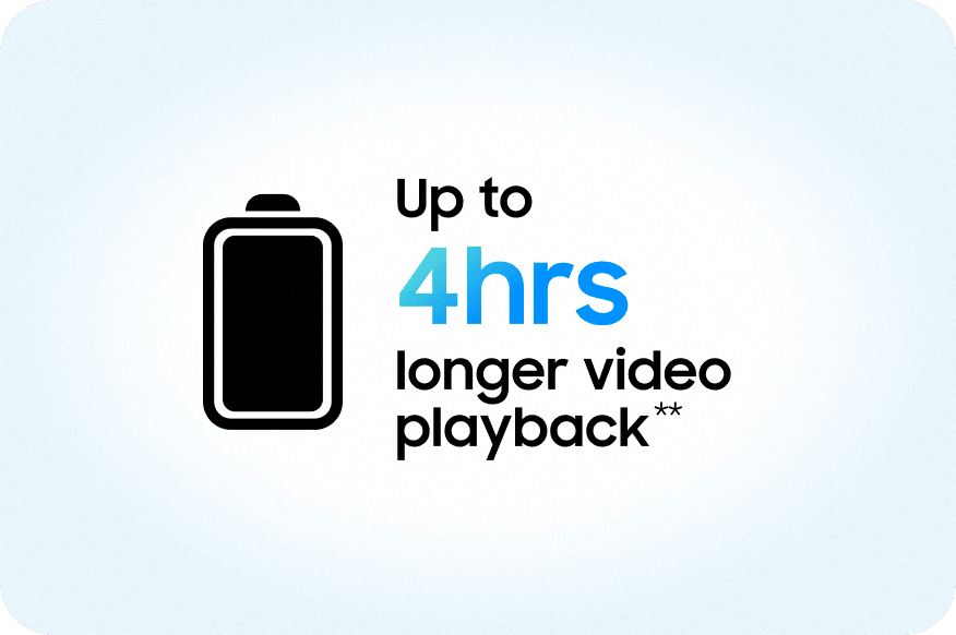 up to 4hrs longer video playback