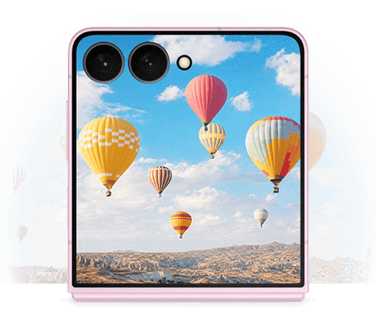 An illustration of the Galaxy Z Flip8's brightness display