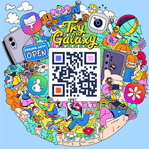 A QR code image to use the Try Galaxy app