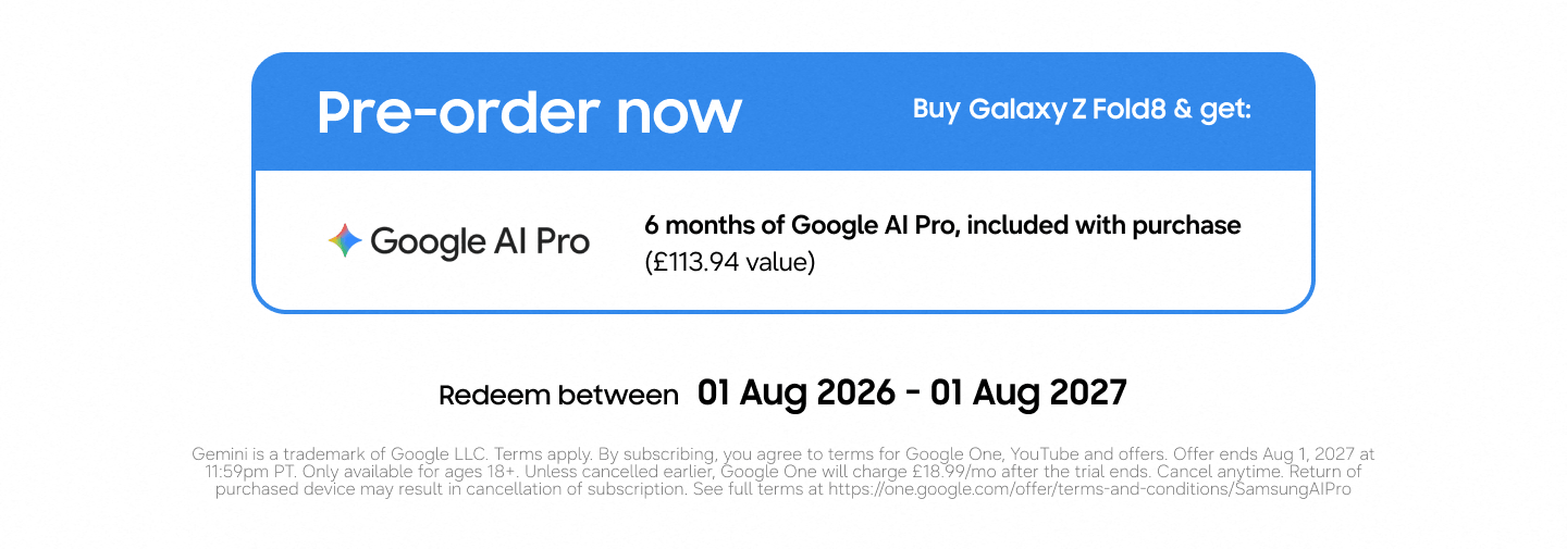Pre-order details for Fold8 and 6 months of Google AI Pro