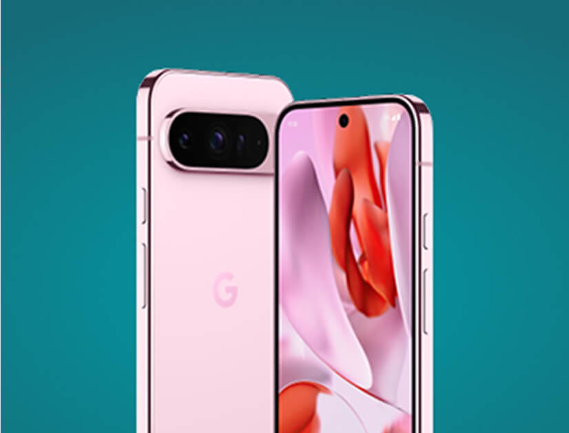 google pixel on teal background