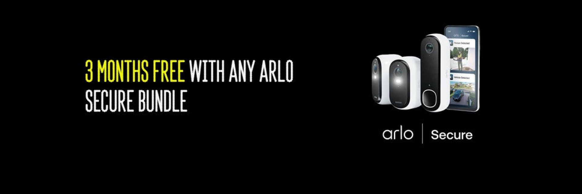Arlo doorbell security bundle displayed alongside iPhone with Arlo security app