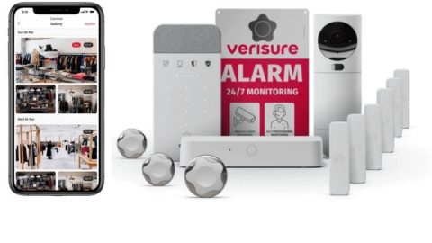 Verisure security bundle being used with an iPhone