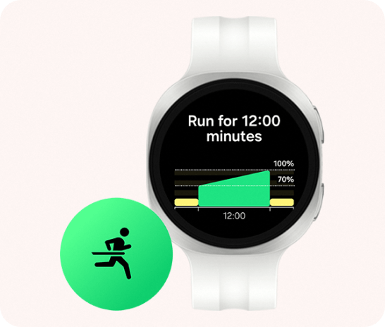 The Watch9 showing a run duration and chart.