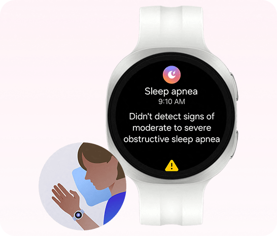 An image showing the Watch9 with a sleep apnea warning