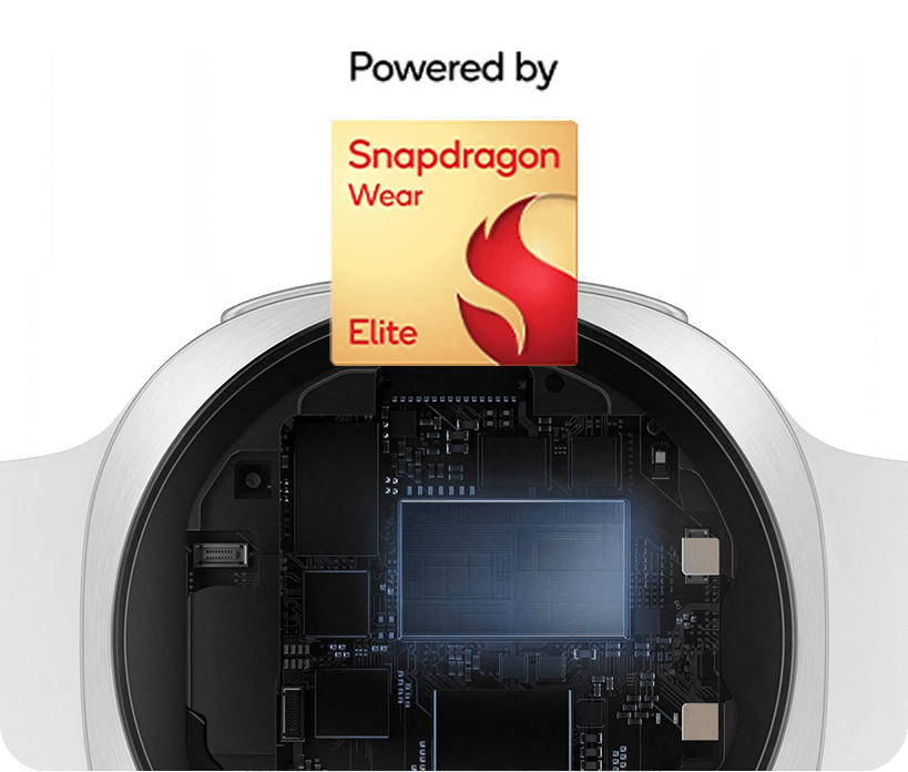 An image showing a visual of the inside of the Watch9 highlighting it is powered by Snapdragon