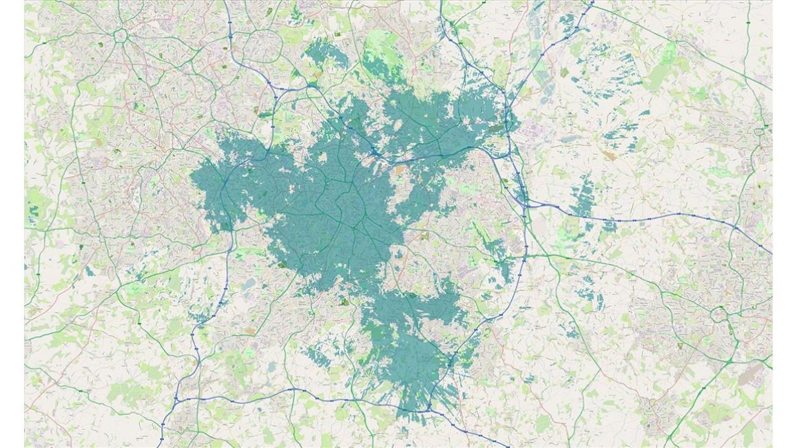 EE 5G coverage map of Birmingham