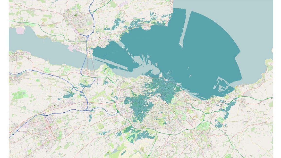 EE 5G coverage map of Edinburgh