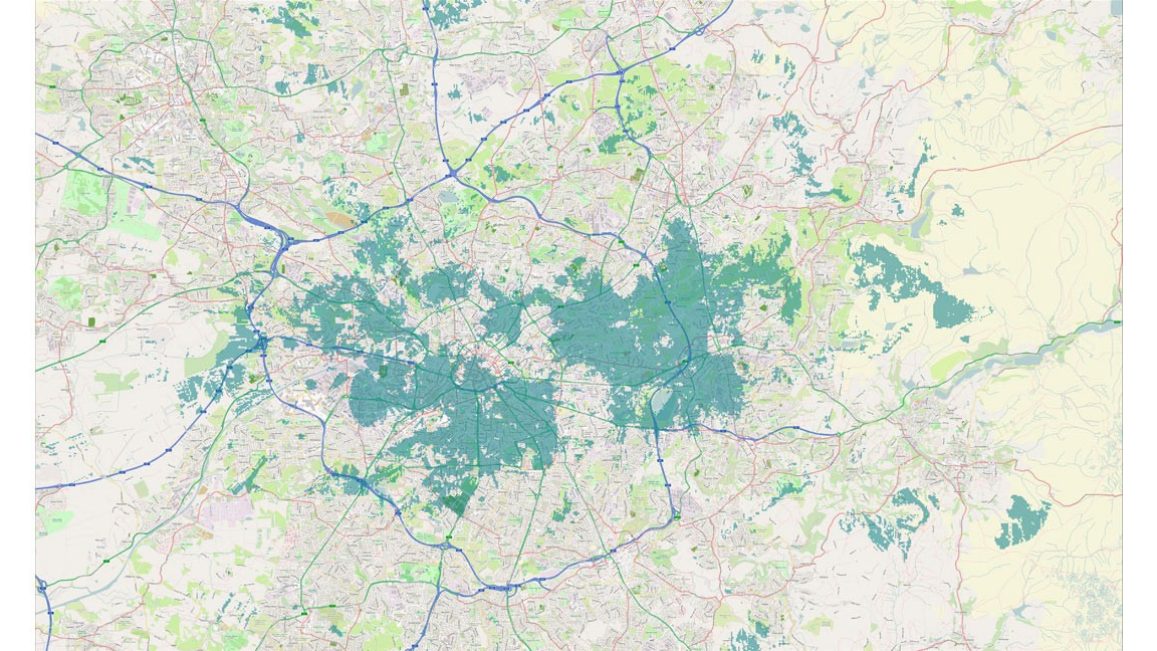 EE 5G coverage map of Manchester