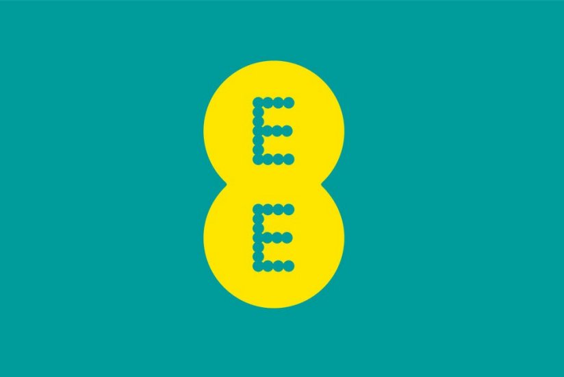 EE logo on aqua background