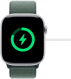 An almost fully charged Apple Watch Series 10.