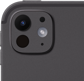 Close-up view of the 12MP Wide back camera on iPad Pro