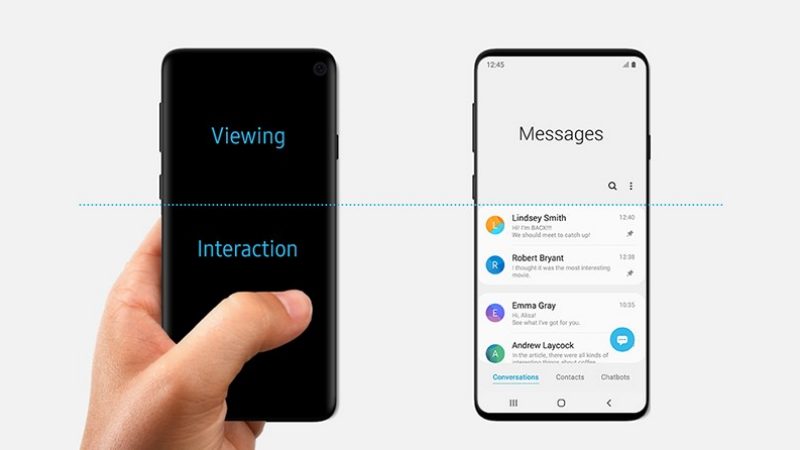 Samsung One UI messages screen 