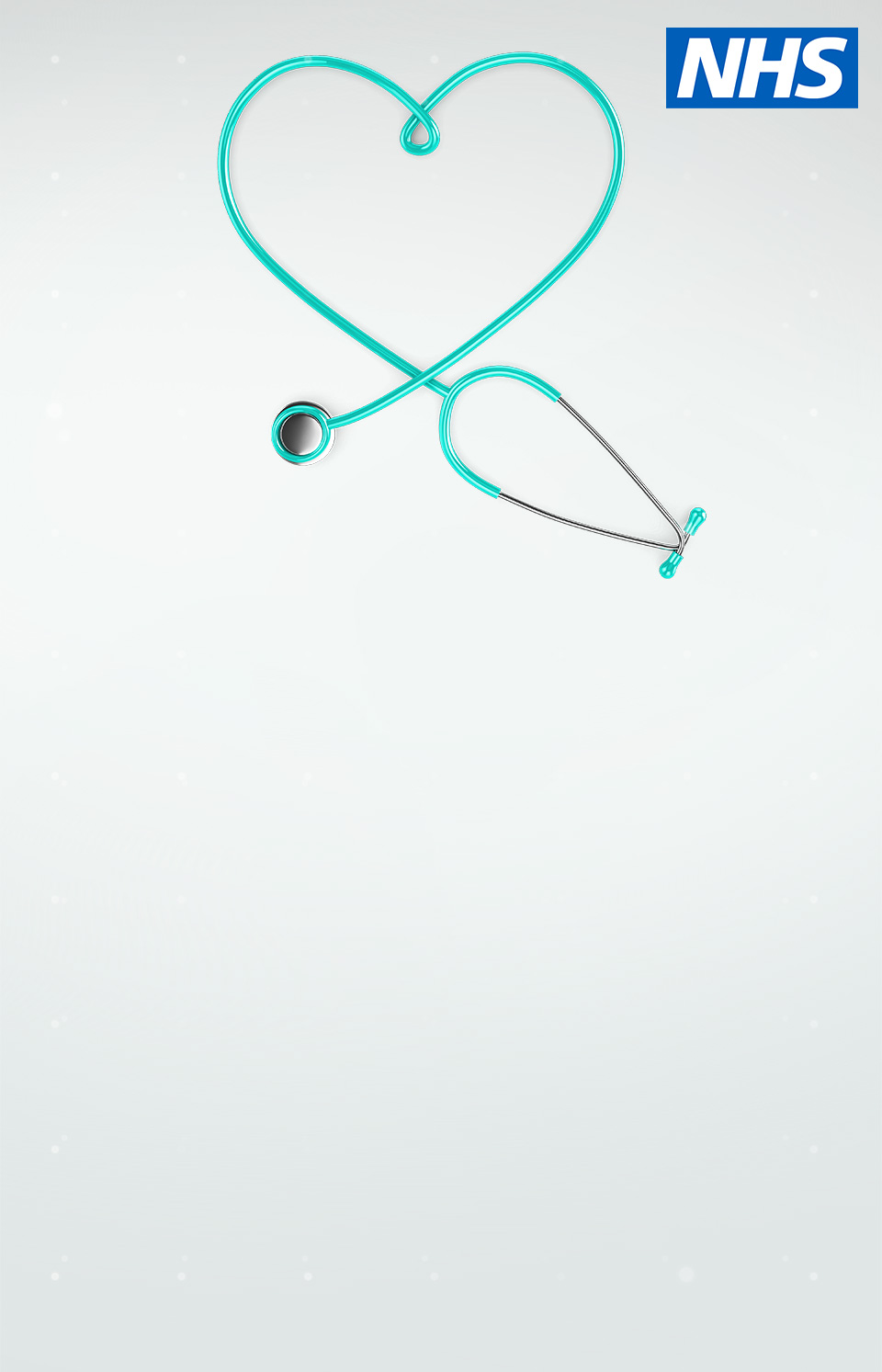 Stethoscope in heart shape with NHS logo