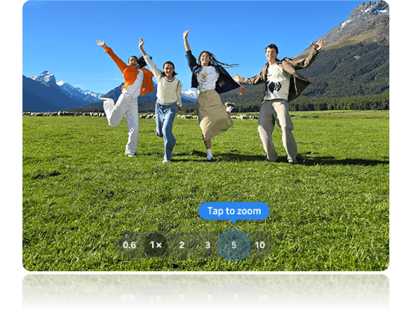 image of a group of people in a field captured by zooming.