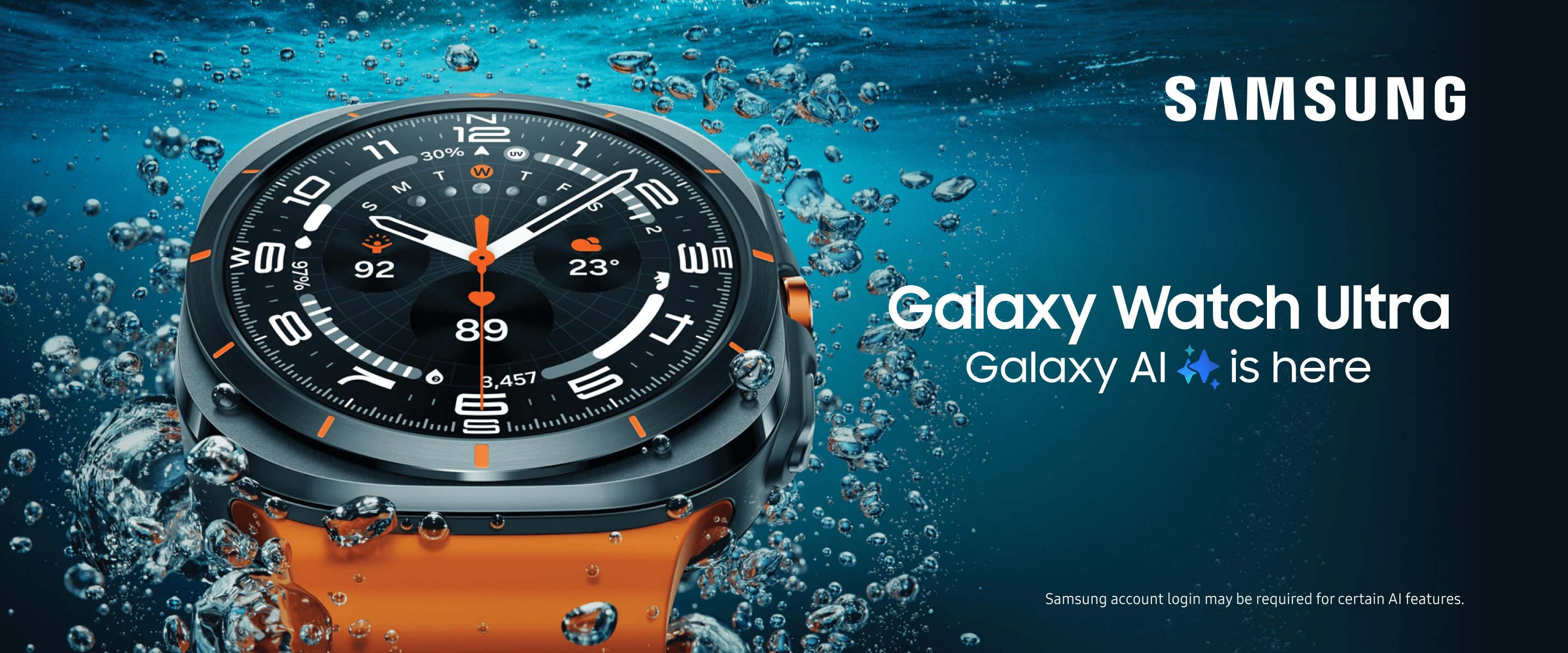 Galaxy Watch Ultra underwater