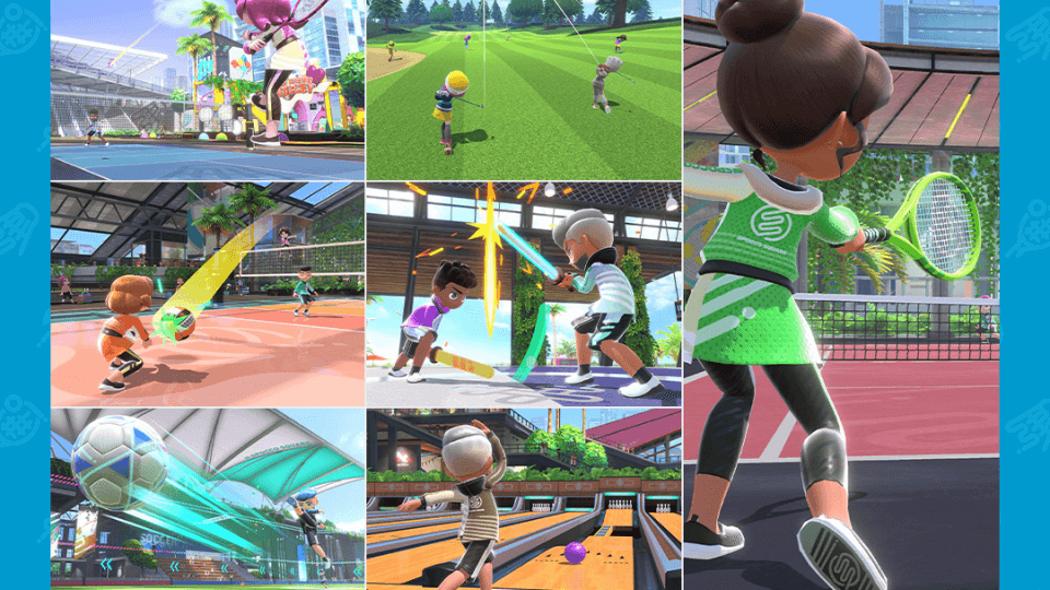 Collection of characters playing sports