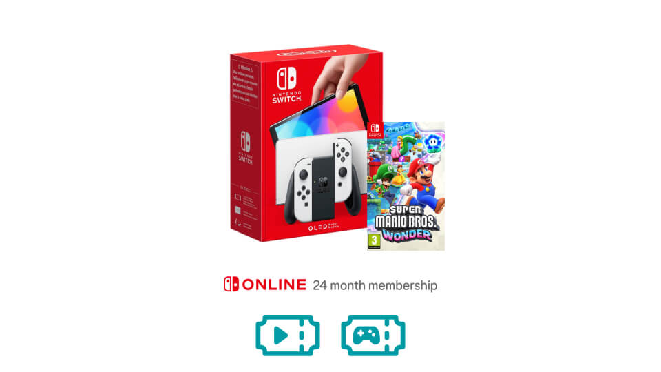 Nintendo Switch with Super Mario Bros. WonderBundle 