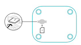 Position of SIM insertion on bottom of the unit