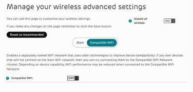 Image of Compatible WiFi settings screen