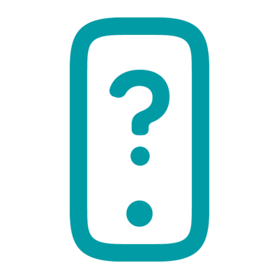 Device with a question mark in the middle 