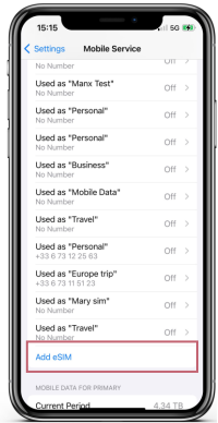 Add eSIM