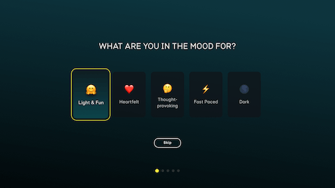 Image of mood screen in EE TV app's Smart Search