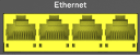 a block of 4 ethernet ports