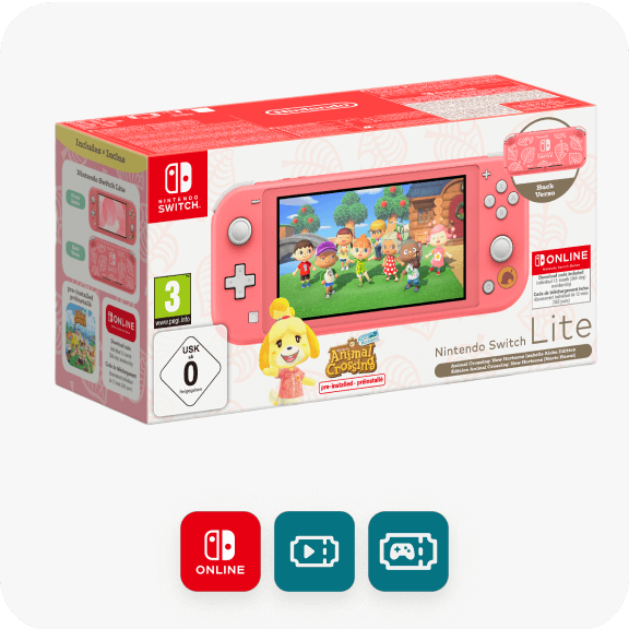 Nintendo Switch Lite Coral bundle with Animal Crossing