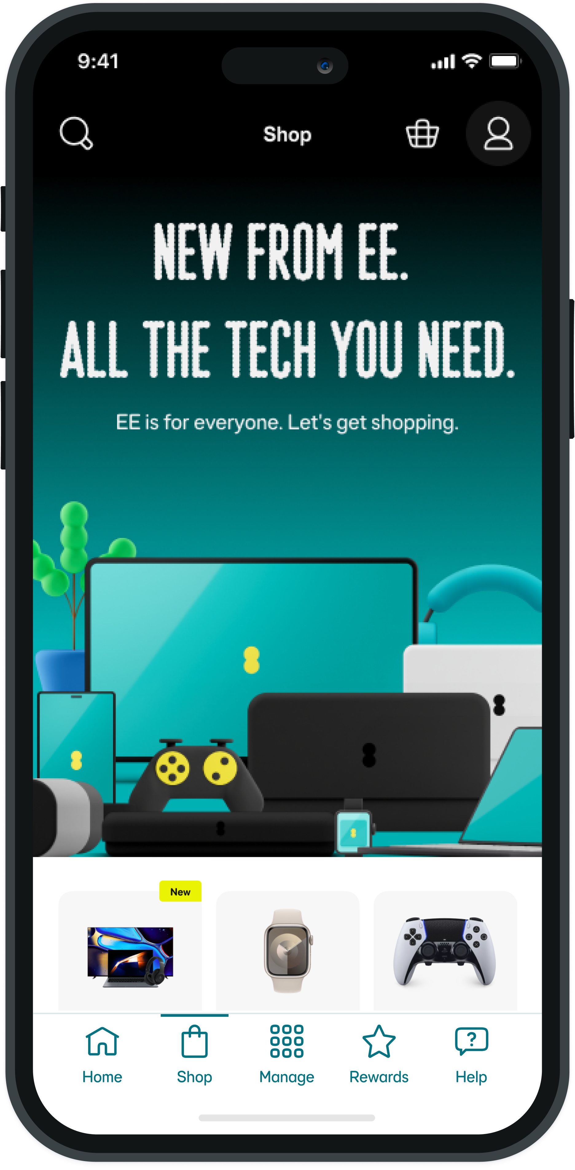 EE App Shop screen